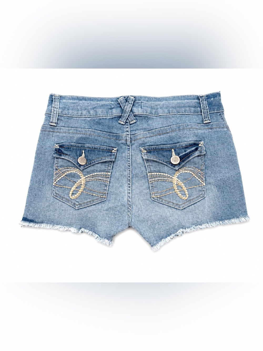 No Boundaries Distressed Denim Shorts Frayed Cutoff Y2K  Size 9 - Picture 3 of 6